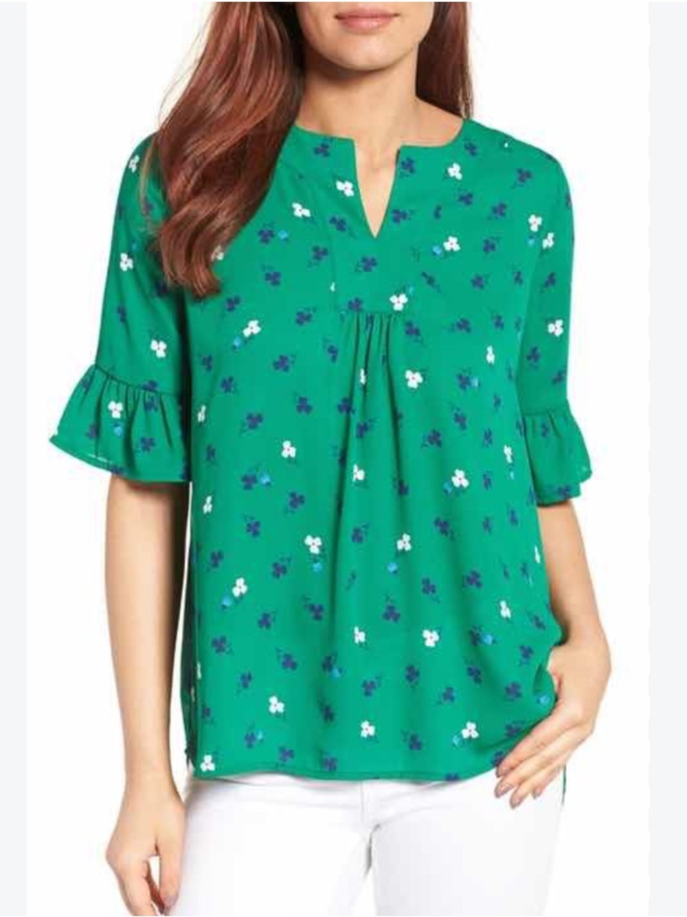 Pleione from Nordstrom green shamrock ☘️ blouse L